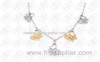 Stylish Butterfly Stainless Steel Necklace Chain With Silver and Gold Two Tones