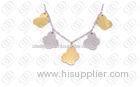 Fashion Chain Necklace With Gold and Silver Two Tones Charms