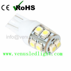 0.3W DC12V Interior Car Light T10 Wedge Lamp 10 SMD 3528 LED W5W 194 168 501 2825 Side LED Light Source Bulb