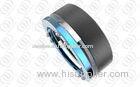 Stylish Men Stainless Steel Rings Engagement Blue And Black Plated
