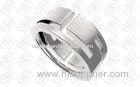 Engravable Stainless Steel Rings For Men , Full Shiny Polished Wedding Ring
