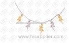Stainless Steel Necklace Chain With Silver and Gold Plated Charms