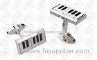 Piano Keyboard Musician CuffLinks Silver With Two Tones Enameled