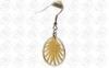 Oval Shaped Gold Hook Earring in Plated With Sand Blasted