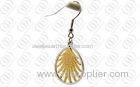 Oval Shaped Gold Hook Earring in Plated With Sand Blasted