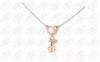 Ladies Stainless Steel Necklace With Rose Gold Pendant Charms , Link Chain Necklace