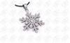 Stainless Steel Frozen Snowflake Pendant With Clear CZ , silver snowflake pendant