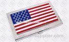 American Flag Engraved Stainless Steel Business Card Holder For Men