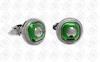 Round Stainless Steel CuffLinks Green With Fashion Jewellery