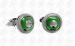 Round Stainless Steel CuffLinks Green With Fashion Jewellery