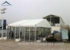 White PVC Roof Glass Wall Tents With Durable Wooden Flooring 10m * 20m