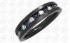 Fashion Diamond Rings Jewellery IP Black Steel Jewelry OEM