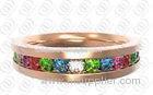 CZ Swarovski Multi Color Diamond Ring Rose Gold Anti-corrosion