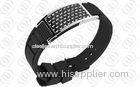 Ionized Silicone Carbon Fiber Jewelry Magnetic Bracelet , Magnetic Therapy Bracelet