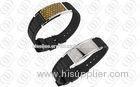 Stainless Steel Jewelry Carbon Fiber Bracelet Magnetic With Bio Energy Silicone