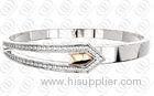 Fashion Rose Gold Silver Plated Bangle Bracelet CNC Set Crystals