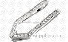 Customized Money Clip Men with CNC Clear Crystals Shiny Polished 316L Stainless Steel