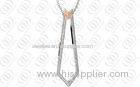 Lady 316L Stainless Steel Pendants Jewelry with CNC Clear , Cubic Zirconia Pendant