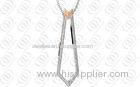 Lady 316L Stainless Steel Pendants Jewelry with CNC Clear , Cubic Zirconia Pendant
