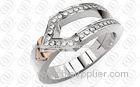 Custom Silver Engage Stainless Steel Rings Durability with CZ crystals