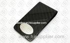 Carbon Fiber Jewelry Money Clip With Stainless Steel Engraveable Oval Accent