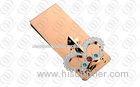 TUV Rose Gold Stainless Steel Money Clip With Multi-color CZ , Small Metal Clips