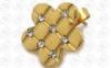 Flower Clip Earrings With Plum Blossom Grooved , Diamond Stainless Steel Stud Earrings