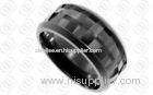 Black Plated 316L Stainless Steel Fashion Rings With Polished and Brushed Finish