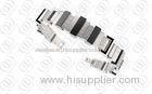 Titanium ODM / OEM Jewelry Brushed Silver Bracelet With PVD IP Black