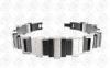 TUV Titanium Titanium Steel Bracelet Silver Brushed With PVD IP Black