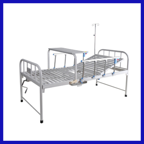 Manual hospital bed crank with table