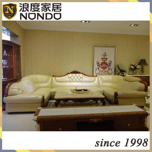 U shaped sectional sofa luxury leather sofa sets AJ027