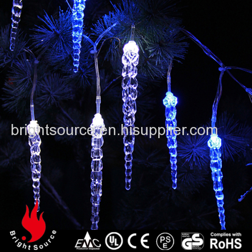 acrylic icicle curtain blue and white LED string decorative lights