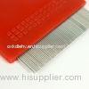 Stainless steel and plastic Flea comb in dogs and cats Short type red color