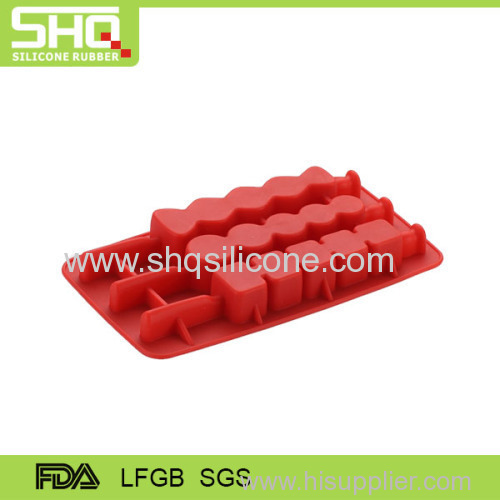 LFGB & FDA Fashion durable star shape silicone ice cube tray