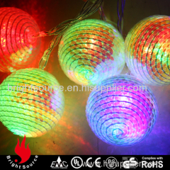 7 color auto changing 10 leds party string lights with 5cm ball decorate