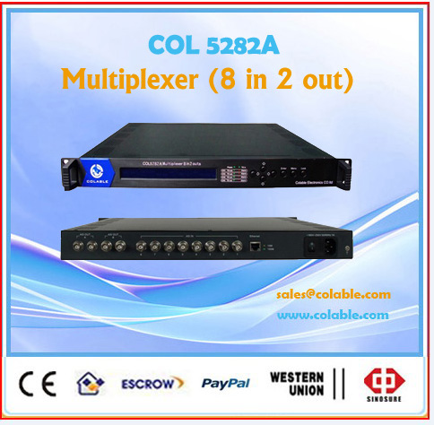Mpeg2 TS multiplexer 8 in 2 outs DVB headend equipment Chengdu China