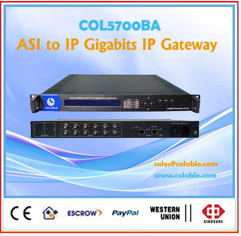 digital tv headend 12 channel ASI to IP Gigabits gateway DVB-ASI IP gateway for DVB & Ethernet