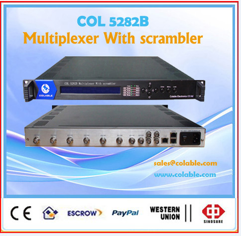 Mpeg2 and mpeg4 TS mux scrambler 8 in 2 outs DVB headend support IP udp out