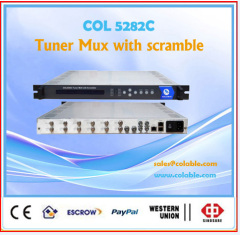 DVB tuner mux with scrambler
