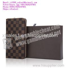 XF brand LV wallet double camera for poker analyzer and marked cards