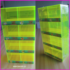 Custom Wirelss Retail Counter 4-tier 8-bins Acrylic Cellphone Accessory Display Case
