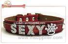 Leather Diy Dog Collar With 18mm Slide Letter Charm / alaskan malamute collar