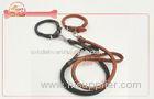 Cowhide Braided Leather Dog Collars And Leashes Adjustable 40-60cm * 1.8cm