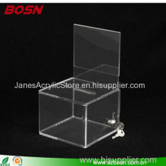 Acrylic Donation Box Plexiglass Ballot Box Lucite Collection Box