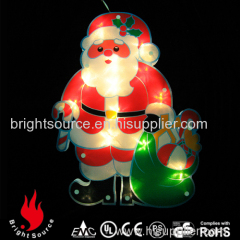 bright christmas window santa