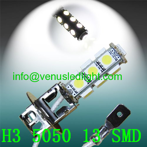 H3 13 SMD 5050 Pure White Fog Parking Signal 13 LED Car Light Bulb Lamp