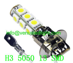 H3 13 SMD 5050 Pure White Fog Parking Signal 13 LED Car Light Bulb Lamp