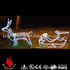 Deer and Sledge Design White Led Rope Lights