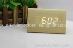 LED wood clock*time date temperature desk clock